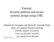 Tutorial: Security patterns and secure systems design using ... - iaria