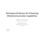 Techniques & Devices for Enhancing (Tele)Communication ... - iaria