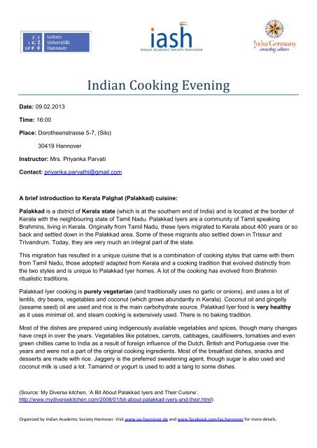 Indian Cooking Evening Ias Hannover De Home