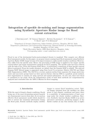 Integration of speckle de-noising and image segmentation using ...