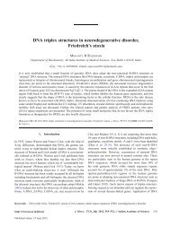 DNA triplex structures in neurodegenerative disorder, Friedreich's ...