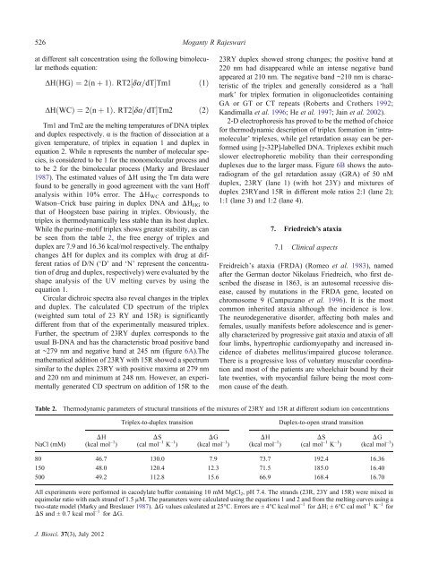 DNA triplex structures in neurodegenerative disorder, Friedreich's ...