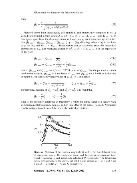 Vibrational resonance in the Morse oscillator - Indian Academy of ...