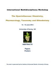 International Multidisciplinary Workshop The Hyacinthaceae ...