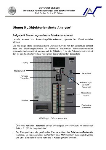 Ãbung 5 âObjektorientierte Analyseâ - Institut fÃ¼r Automatisierungs ...