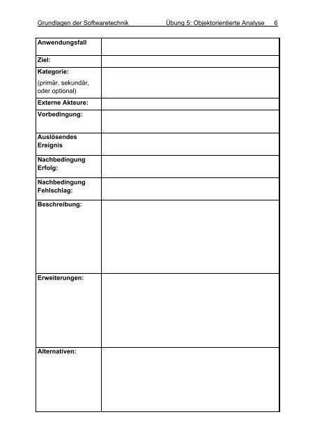 Ãbung 5 âObjektorientierte Analyseâ - Institut fÃ¼r Automatisierungs ...