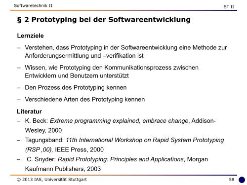 2 Prototyping bei der Software-Entwicklung - UniversitÃ¤t Stuttgart