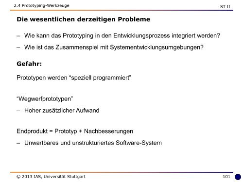 2 Prototyping bei der Software-Entwicklung - UniversitÃ¤t Stuttgart