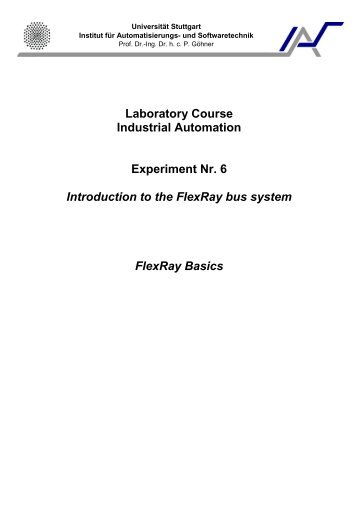 Grundlagen FlexRay - Institut fÃ¼r Automatisierungs- und ...