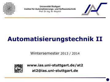 Umdruck - Institut für Automatisierungs- und Softwaretechnik