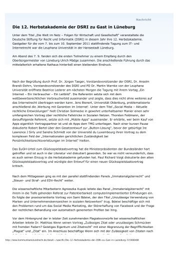K&R - Deutsche Stiftung fÃ¼r Recht und Informatik
