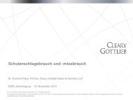 Schutzrechtsgebrauch und -missbrauch - Cleary Gottlieb Steen ...