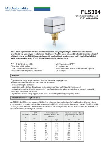 FLS304 FolyadÃ©k Ã¡ramlÃ¡skapcsolÃ³ - IAS Automatika