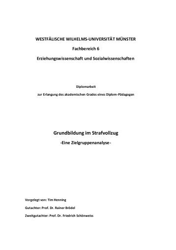 Grundbildung im Strafvollzug â€“ Eine Zielgruppenanalyse