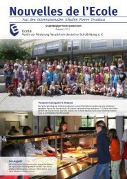 Nouvelles de l'Ecole - Ecole Stiftung