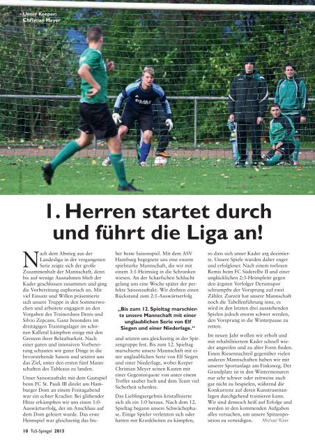 Vereins-Spiegel 2013 - TuS Finkenwerder