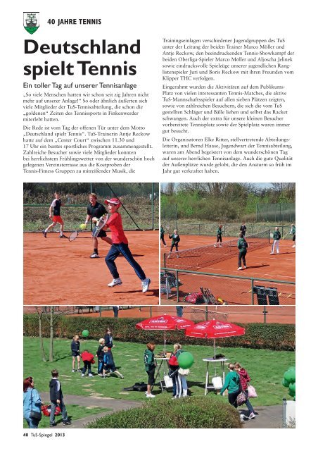 Vereins-Spiegel 2013 - TuS Finkenwerder