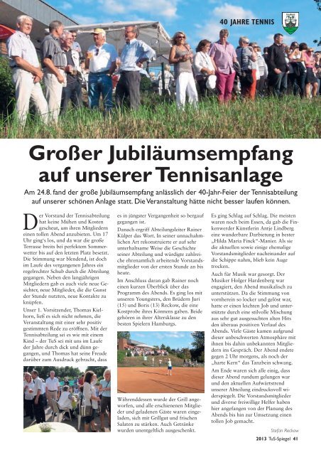 Vereins-Spiegel 2013 - TuS Finkenwerder