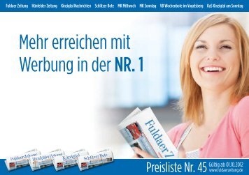 Mehr erreichen mit Werbung in der NR. 1 - Fuldaer Zeitung