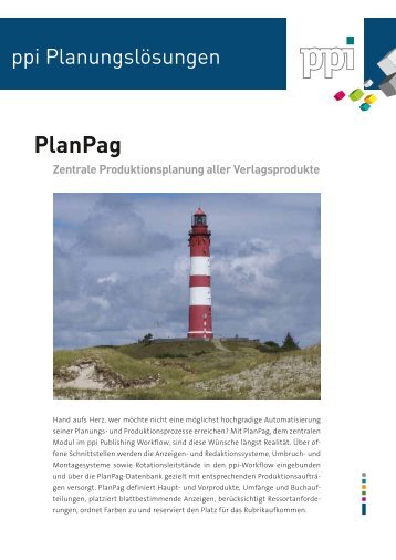 PlanPag - Zentrale Blatt- und Produktionsplanung - ppi Media GmbH