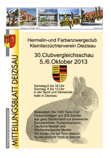 Gemeindemitteilungsblatt vom 04.10.2013 - Gemeinde Deizisau