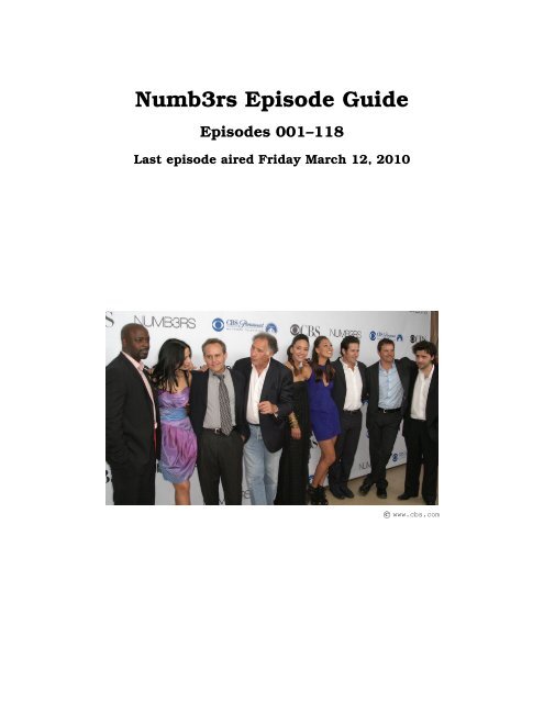 Numb3rs Episode Guide - inaf iasf bologna