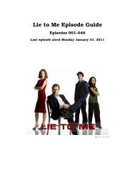 Lie to Me Episode Guide - inaf iasf bologna