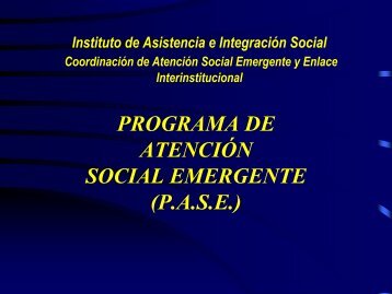 programa de atenciÃ³n social emergente (pase) - Iasis - Gobierno del ...