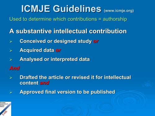 Scientific Integrity and Ethical Issues in Publishing - International ...