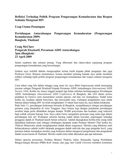 Refleksi Terhadap Politik Program Pengurangan Kemudaratan dan ...