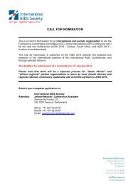 CALL FOR NOMINATION - International AIDS Society