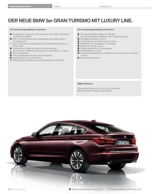 5er Gran Turismo Katalog - BMW Deutschland