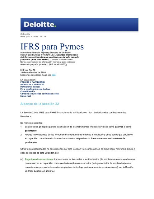 IFRS para Pymes - IAS Plus