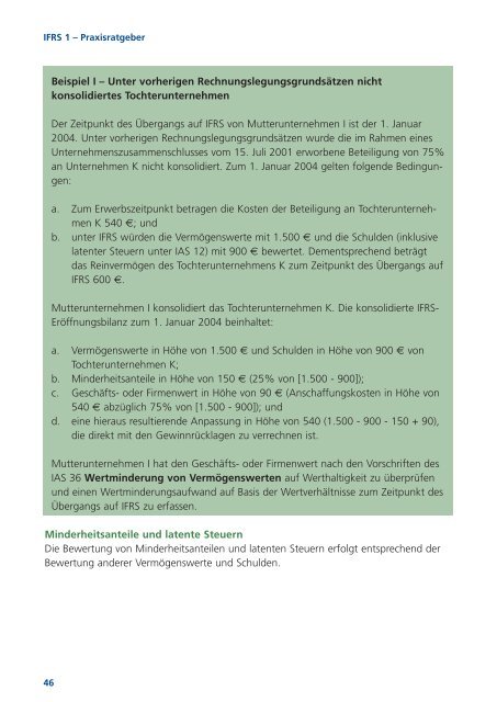 IFRS 1 Praxisratgeber - IAS Plus