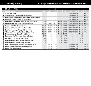 view timetable - Busways
