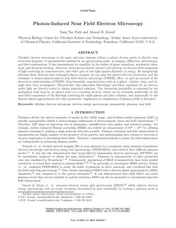 Photon-Induced Near Field Electron Microscopy - California Institute ...