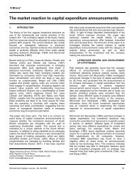 The market reaction to capital expenditure announcements