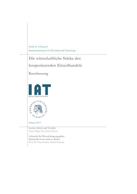 PDF-Download der Kurzfassung - beim Institut Arbeit und Technik