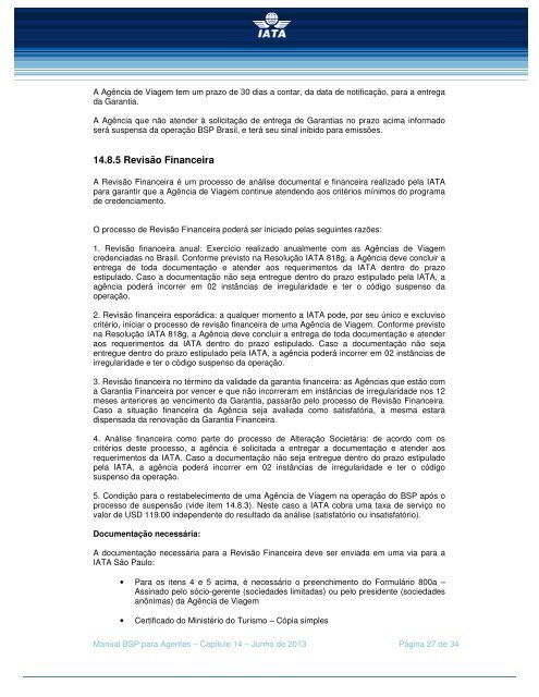 Manual BSP das AgÃªncias de Viagem Procedimentos - IATA