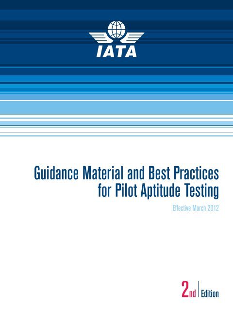 Guidance Material And Best Practices For Pilot Aptitude Testing Iata