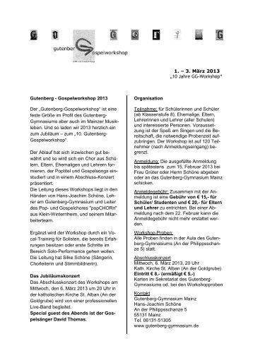 Info und Anmeldung HP 2013 - Gutenberg Gymnasium Mainz