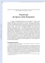 Potocki and the Spectre of the Postmodern