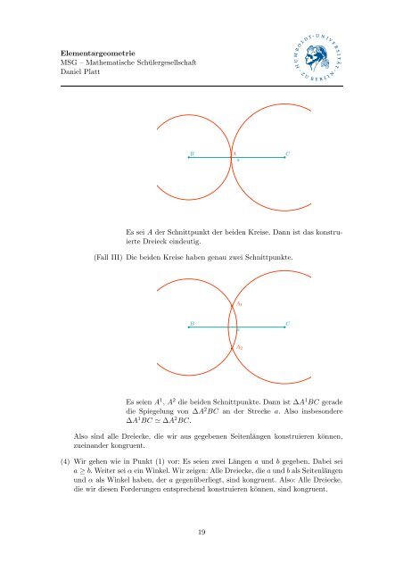 Skript zum Thema Elementargeometrie - Mathematik und ihre Didaktik