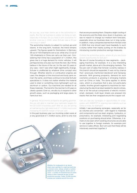 ANDRITZ annual report 2012 - ANDRITZ Vertical volute pumps