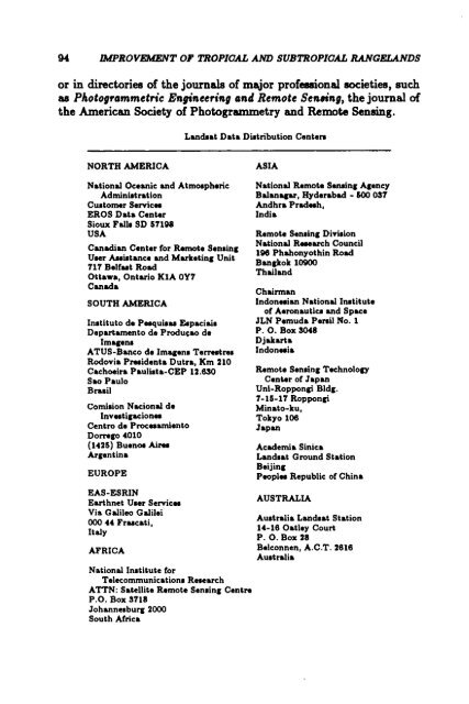 TheImprovement ofTropical and Subtropical Rangelands