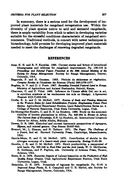 TheImprovement ofTropical and Subtropical Rangelands