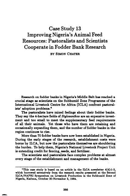 TheImprovement ofTropical and Subtropical Rangelands