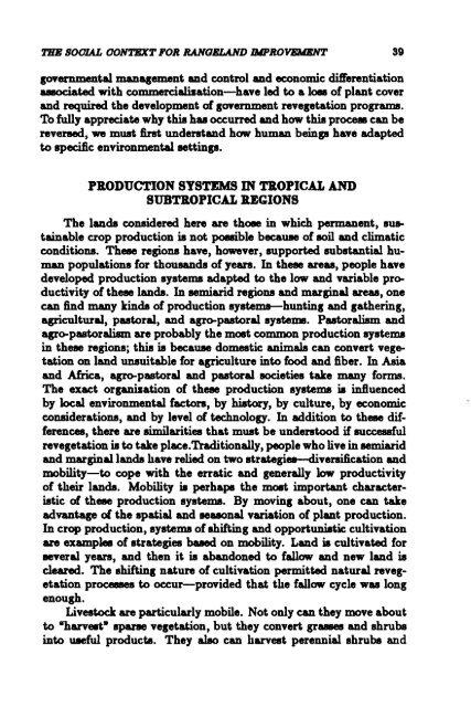 TheImprovement ofTropical and Subtropical Rangelands