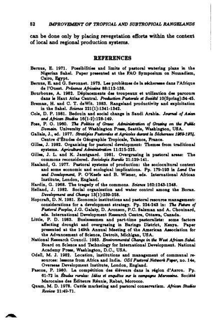 TheImprovement ofTropical and Subtropical Rangelands