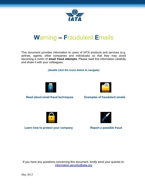 Warning – Fraudulent Emails - IATA